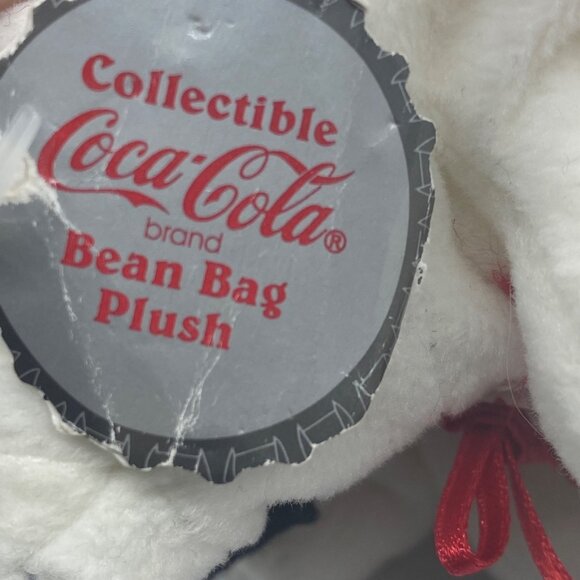 Collectible Coca-Cola Polar Bear Plush With Polka Dot Collar 5” - Picture 2 of 10